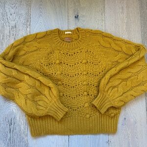 MOTHER Mustard Cable Knit Sweater
